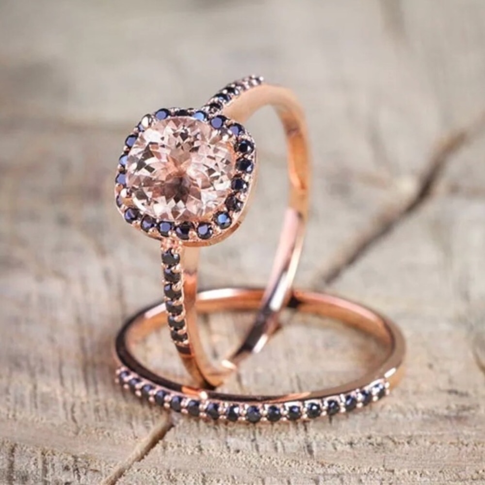 5⭐️Morganite Sapphire Rose Gold Ring - Picture 2 of 4